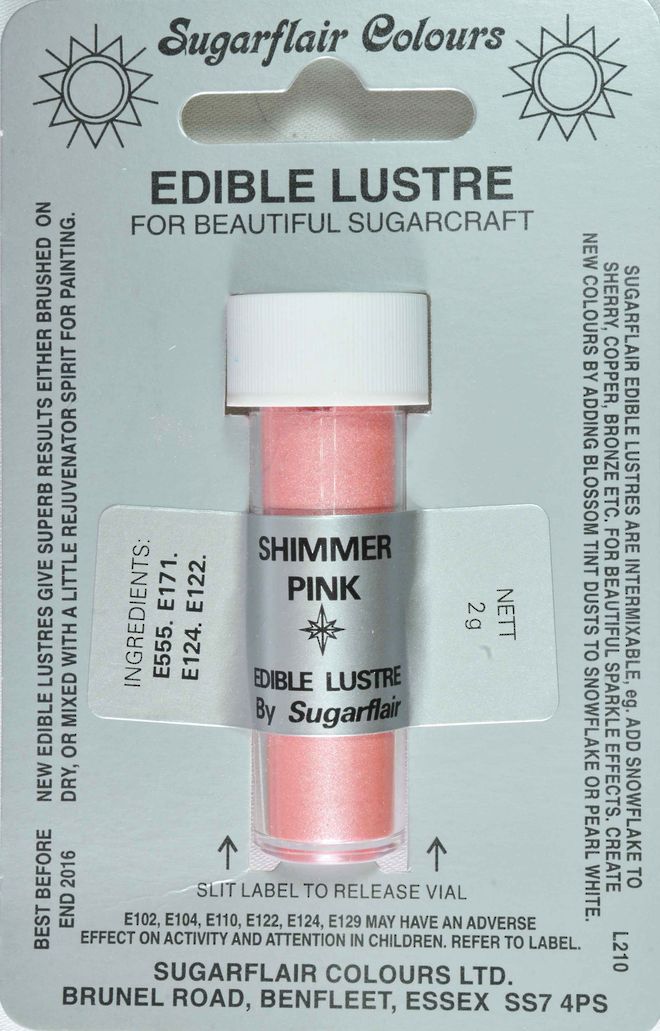 Sugarflair Edible Lustre Colour Shimmer Pink image 0